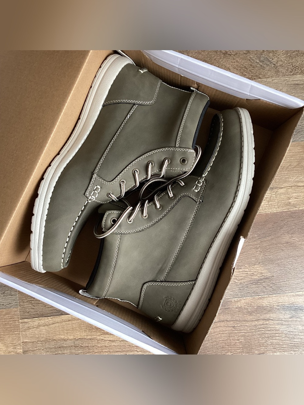 Chaps Men's Olive Green Casual Chukka Boots